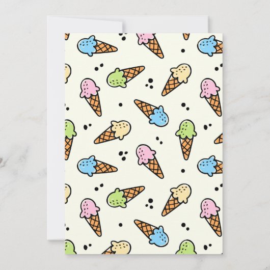 Ice Cream Shop verjaardagsuitnodiging Kaart (Achterkant)