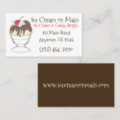 Ice Cream Shoppe Hot Fudge Sundae Dessert Cherry Visitekaartje (Voorkant / Achterkant)