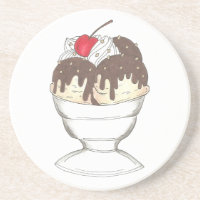 Ice Cream Shoppe Hot Fudge Sundae Dessert Cherry