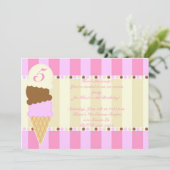 Ice Cream Shoppe nodigt uit Kaart (Staand voorkant)