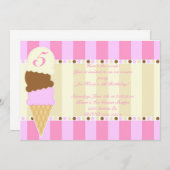 Ice Cream Shoppe nodigt uit Kaart (Voorkant / Achterkant)