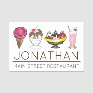 Ice Cream Shoppe Parlor Sundae Cone Shake Naamplaatje
