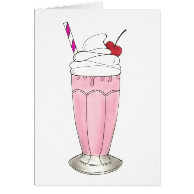 Ice Cream Shoppe Strawberry Pink Milkshake Foodie (Voorkant)