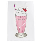 Ice Cream Shoppe Strawberry Pink Milkshake Foodie Medium Cadeauzakje (Voorkant)