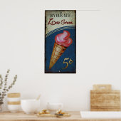 Ice Cream Sign Antiek Replica Poster (Keuken)