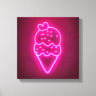Ice Cream Sign Typographic Afbeelding Word Text Ar Canvas Afdruk