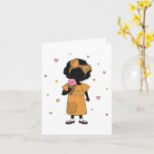 Ice Cream Sister w/Hearts Note Card Kaart (Gele Bloem)