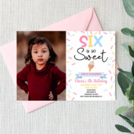 Ice Cream Six is zo lief 6e verjaardagsfeest Kaart
