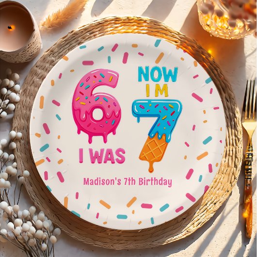 Ice Cream Six Seven 67 Birthday Paper Plate Papieren Bordje