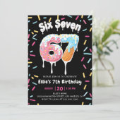 Ice Cream Six Seven 6 7 Birthday Invitation Kaart (Staand voorkant)