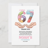 Ice Cream “Six Seven” 7th Birthday Party for Kids Bedankkaart (Voorkant)