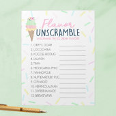 Ice Cream Smaak Unscramble Party Game Pack Notitieblok