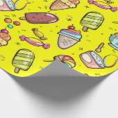 Ice Cream Snoep Geel Cadeaupapier (Hoek)