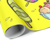 Ice Cream Snoep Geel Cadeaupapier (Rol Hoek)