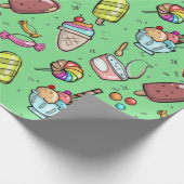 Ice Cream Snoep Groen Cadeaupapier (Hoek)