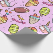 Ice Cream Snoep Pink Cadeaupapier (Hoek)