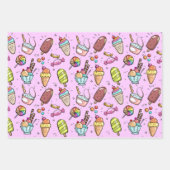Ice Cream Snoep Pink Inpakpapier Vel (Voorkant 2)