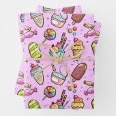 Ice Cream Snoep Pink Inpakpapier Vel (In situ)