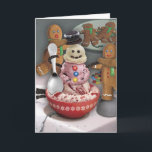 Ice Cream Snowman Feestdagen Kaart<br><div class="desc">Een kleurrijk geïllustreerde kerstkaart met een amusant uitzicht dat je misschien niet vindt in een traditionele wenskaart winkel.</div>