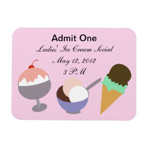 Ice Cream Sociaal Ticket Magneet