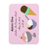 Ice Cream Sociaal Ticket Magneet (Verticaal)