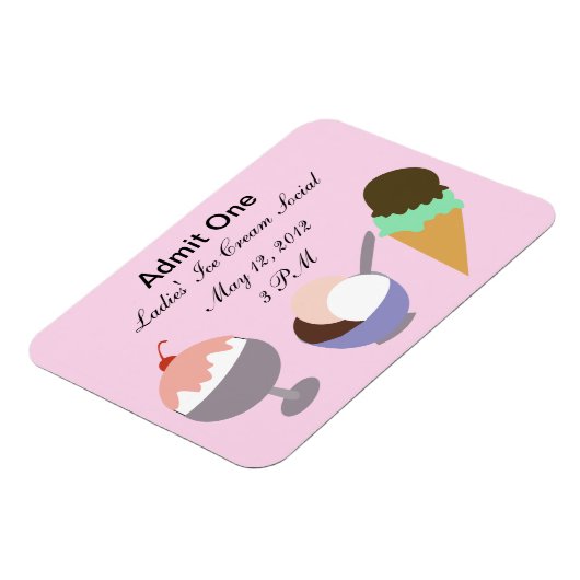 Ice Cream Sociaal Ticket Magneet (Linkerzijde)