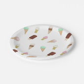 Ice Cream Sociaal Verjaardagsfeestje Ice Cream Con Papieren Bordje (Gekanteld)