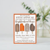 Ice Cream Sociaal Verjaardagsfeestje Popsicles Pic Uitnodiging Briefkaart (Staand voorkant)