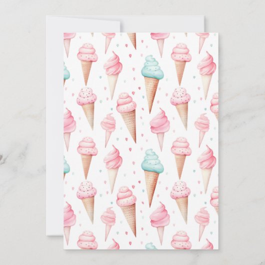 Ice Cream Sociaal Zomerfeest Kaart (Achterkant)