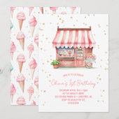 Ice Cream Sociaal Zomerfeest Kaart (Voorkant / Achterkant)