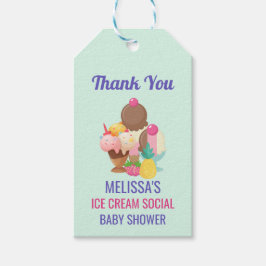 Ice Cream Social Baby shower Event Hartelijk dank Cadeaulabel