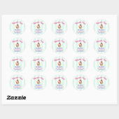 Ice Cream Social Baby shower Event Hartelijk dank Ronde Sticker (Vel)