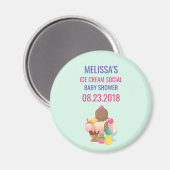 Ice Cream Social Baby shower Event Magneet (Voorkant / Achterkant)
