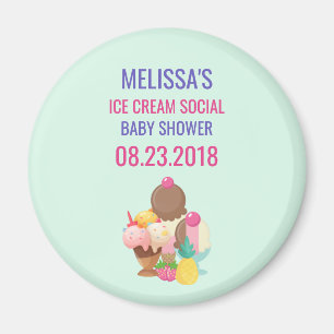 Ice Cream Social Baby shower Event Magneet