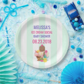 Ice Cream Social Baby shower Event Papieren Bordje (Feest)