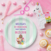 Ice Cream Social Baby shower Event Papieren Bordje (Feest)