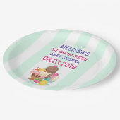 Ice Cream Social Baby shower Event Papieren Bordje (Gekanteld)