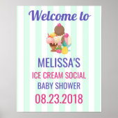 Ice Cream Social Baby shower Event Poster (Voorkant)