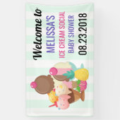 Ice Cream Social Baby shower Event Spandoek (Verticaal)