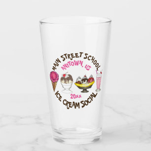 Ice Cream Social Banana Split Cone Sundae Shake Glas