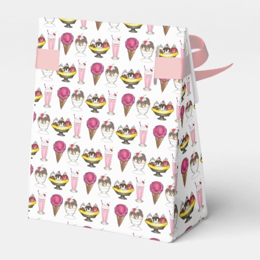 Ice Cream Social Banana Split Sundae Cone Shake Bedankdoosjes (Achterkant)