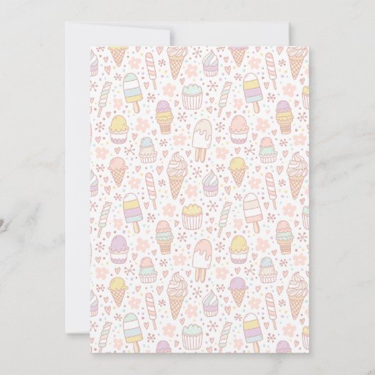 ICE CREAM SOCIAL BIRTHDAY ARTIJ INVITATION nodigen Kaart (Achterkant)