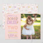 ICE CREAM SOCIAL BIRTHDAY ARTIJ INVITATION nodigen Kaart (Voorkant / Achterkant)