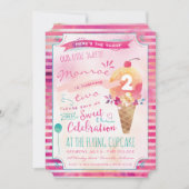 Ice Cream Social Birthday Party Uitnodigingen (Voorkant)
