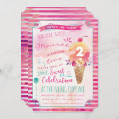 Ice Cream Social Birthday Party Uitnodigingen (Voorkant / Achterkant)