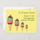Ice Cream Social Briefkaart (Voorkant / Achterkant)