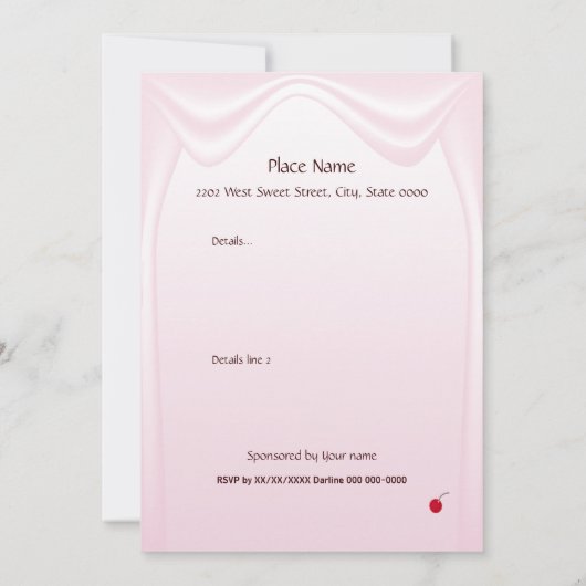 Ice Cream Social Custom Uitnodiging (Achterkant)