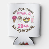 Ice Cream Social Favor Banana Split Sundae Cone Blikjeskoeler (Voorkant)