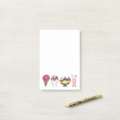 Ice Cream Social Favor Banana Split Sundae Cone Post-it® Notes (Op bureau)