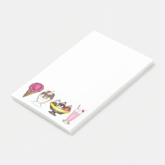 Ice Cream Social Favor Banana Split Sundae Cone Post-it® Notes (Schuin)